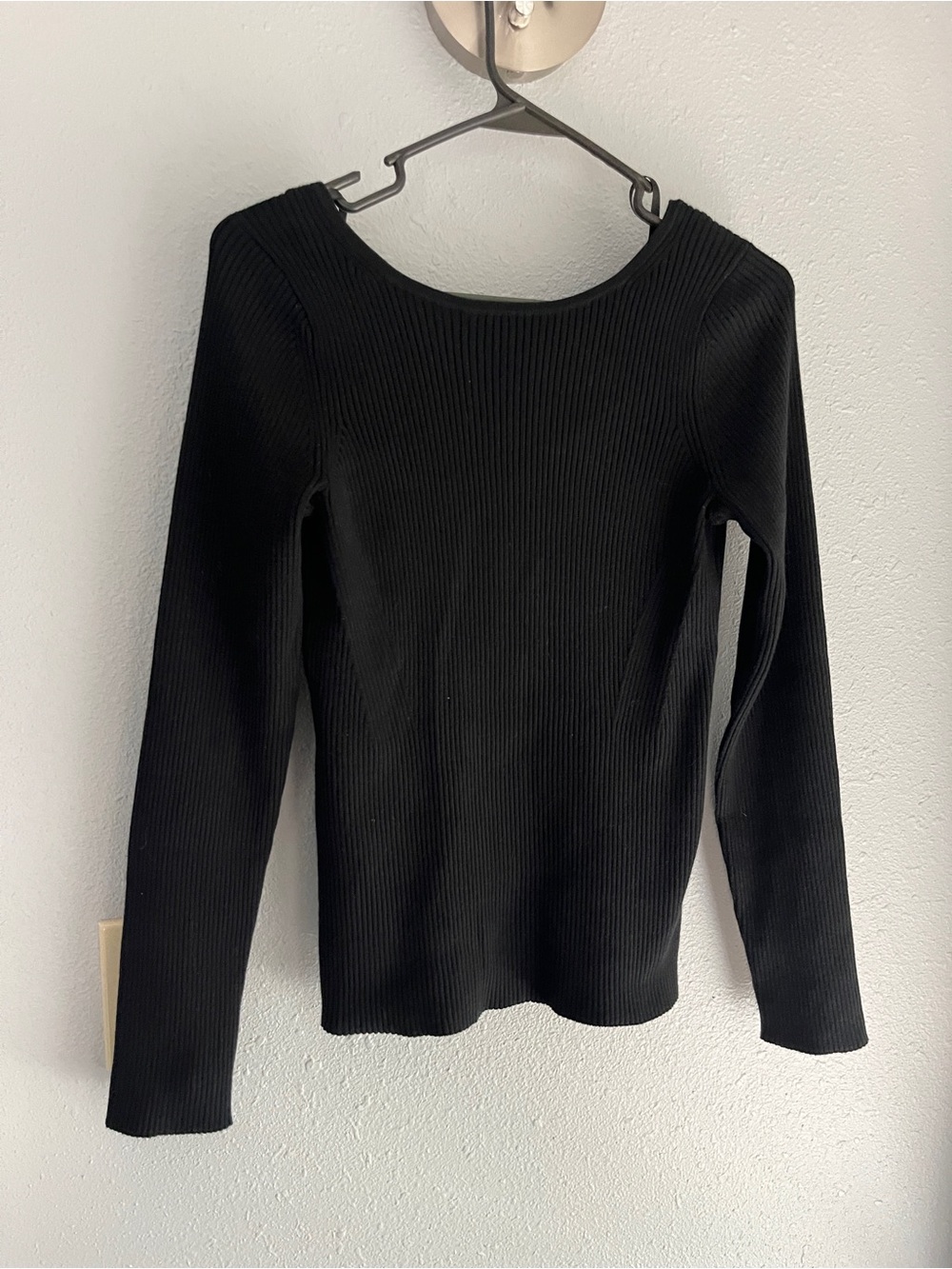 Banana Republic Black Ribbed Long Sleeve Top with Low Back